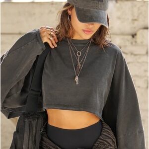 JOAH brown long sleeve e crop top fits sz S/M